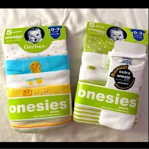 NEW - Gerber Baby Onesies (0-3mons): Two-5pks